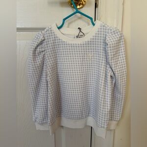 Janie and Jack x Disney Light Blue Mickey tennis Gingham Sweater NWT